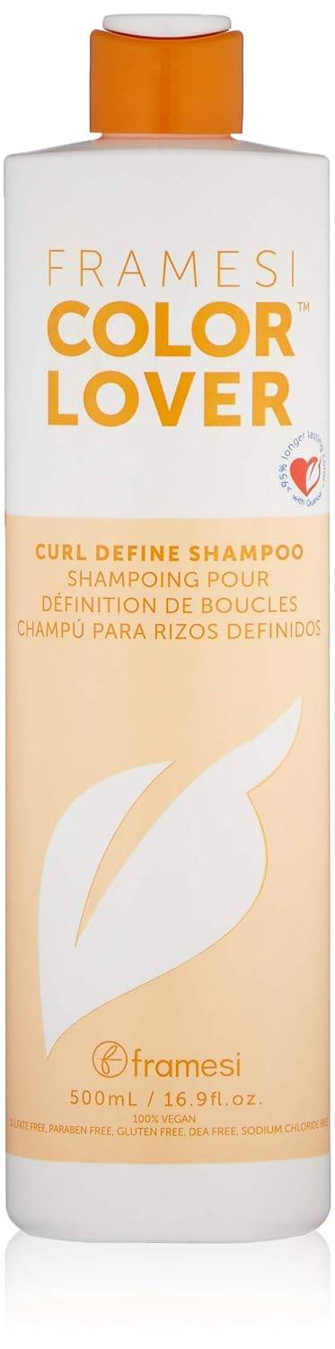 Framesi Color Lover Curl Define Shampoo, Shampoo for Curly Hair with Quinoa and Aloe Vera, Color Treated Hair