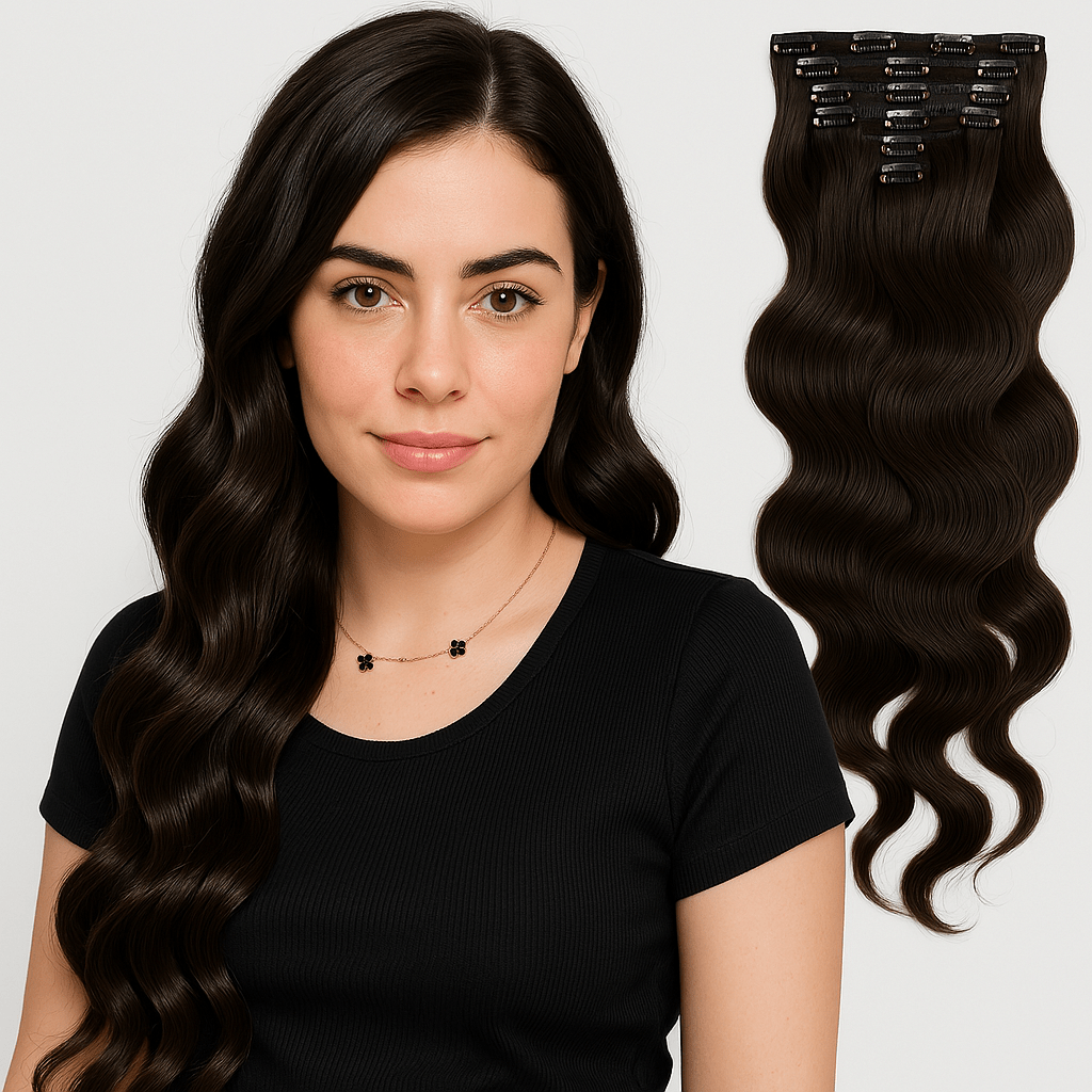 VIP Clip In Hair Extensions Body Wave 18" (140 g) ClipeX System