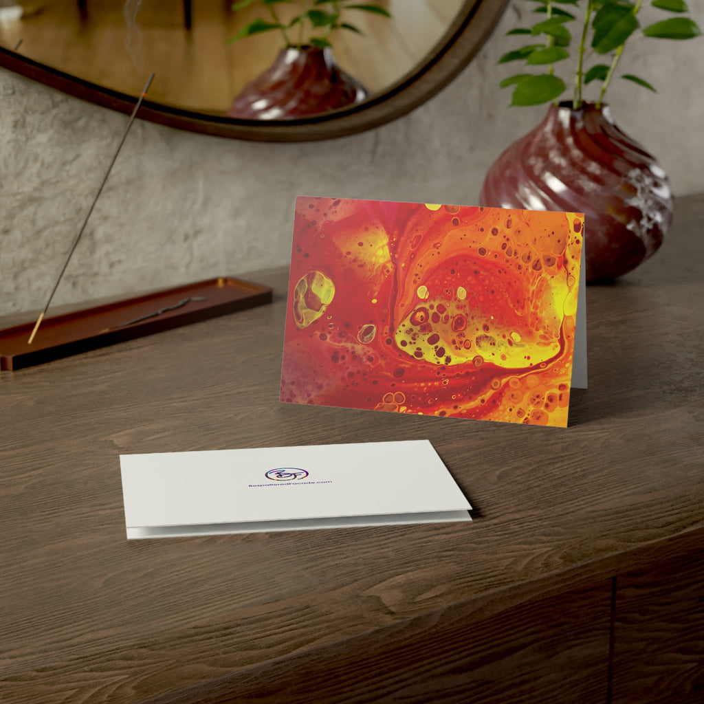 Bespattered Facade Flamin' Hot Greeting Cards | Sets of 1, 10, 30, or 50
