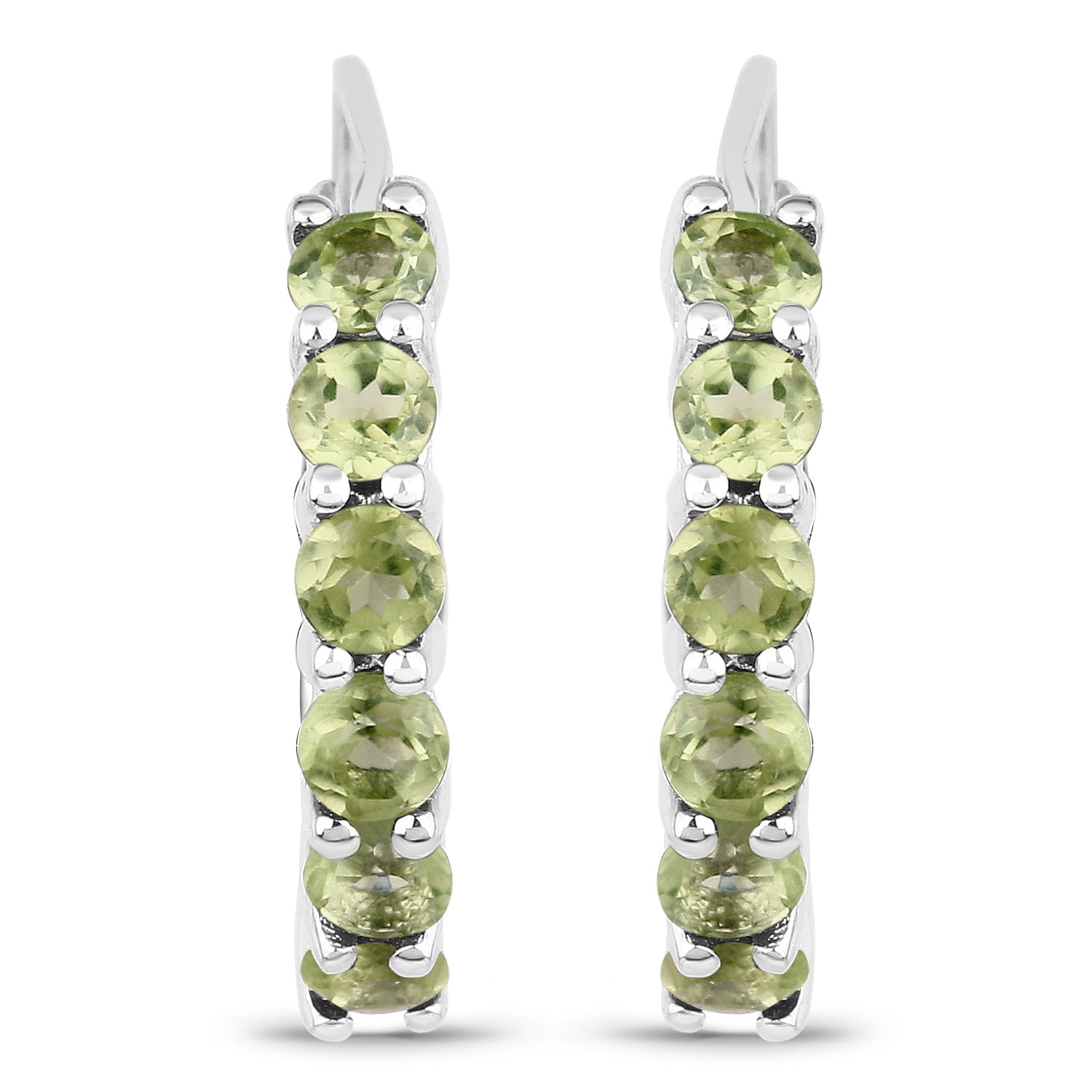 1.20 Carat Genuine Peridot .925 Sterling Silver Earrings