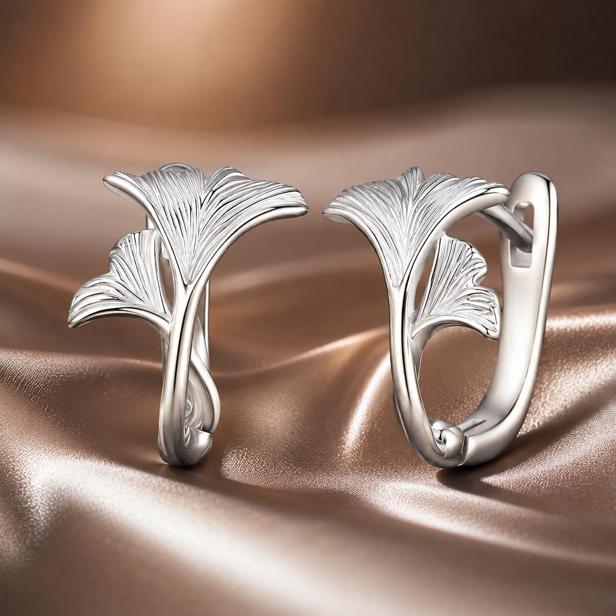 925 Sterling Silver Earrings - 1.3*0.95cm - Plated White Gold - For Women