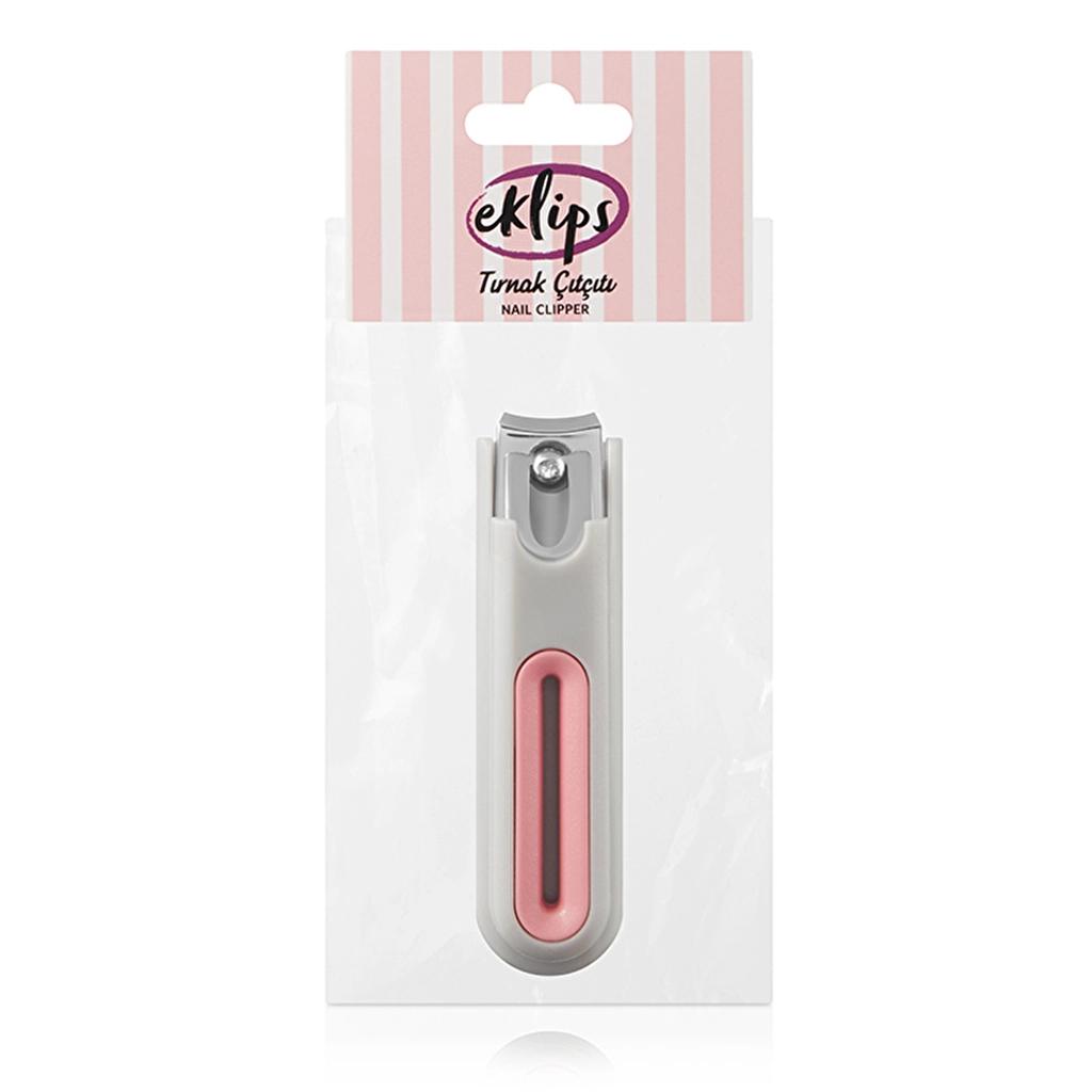 Eklips Small Grey Plastic Nail Clipper - Compact Travel Size