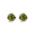 .925 Sterling Silver 6MM Bezel Set Created Purple Amethyst Solitaire Stud Earrings