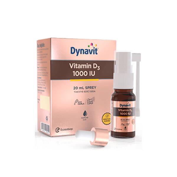 Dynavit Vitamin D3 1000 IU Spray - Supports Bone Health & Immune System for Adults
