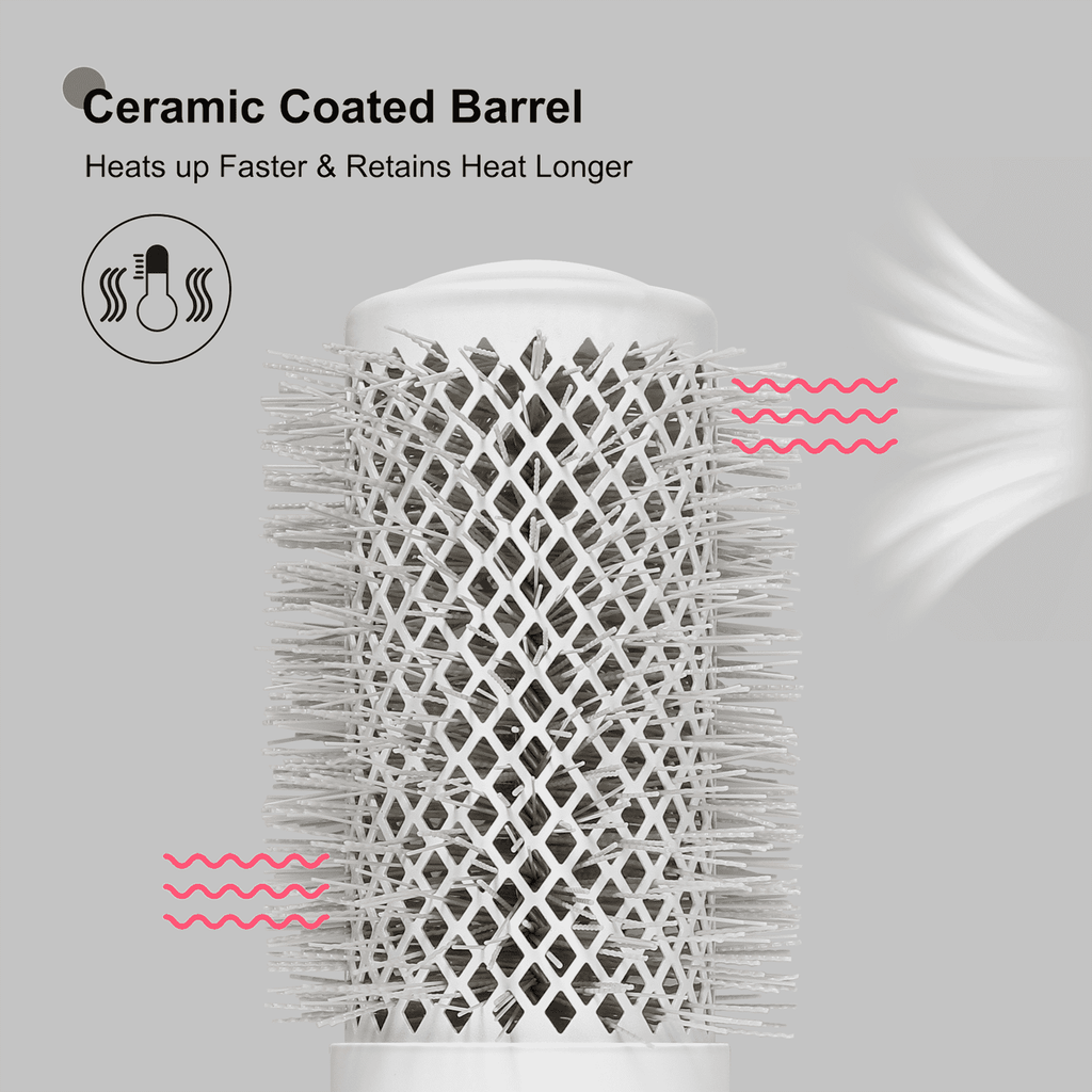 Eagle Fortress XL Ceramic + Ionic Round Hair Brush 2.09 in - Grey