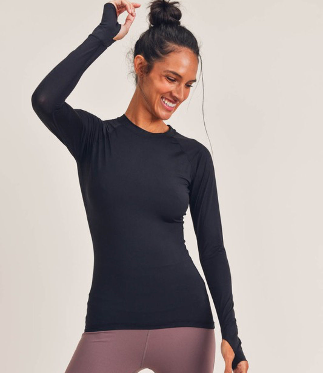 Cool Touch Raglan w/ Mesh Sleeve - Black