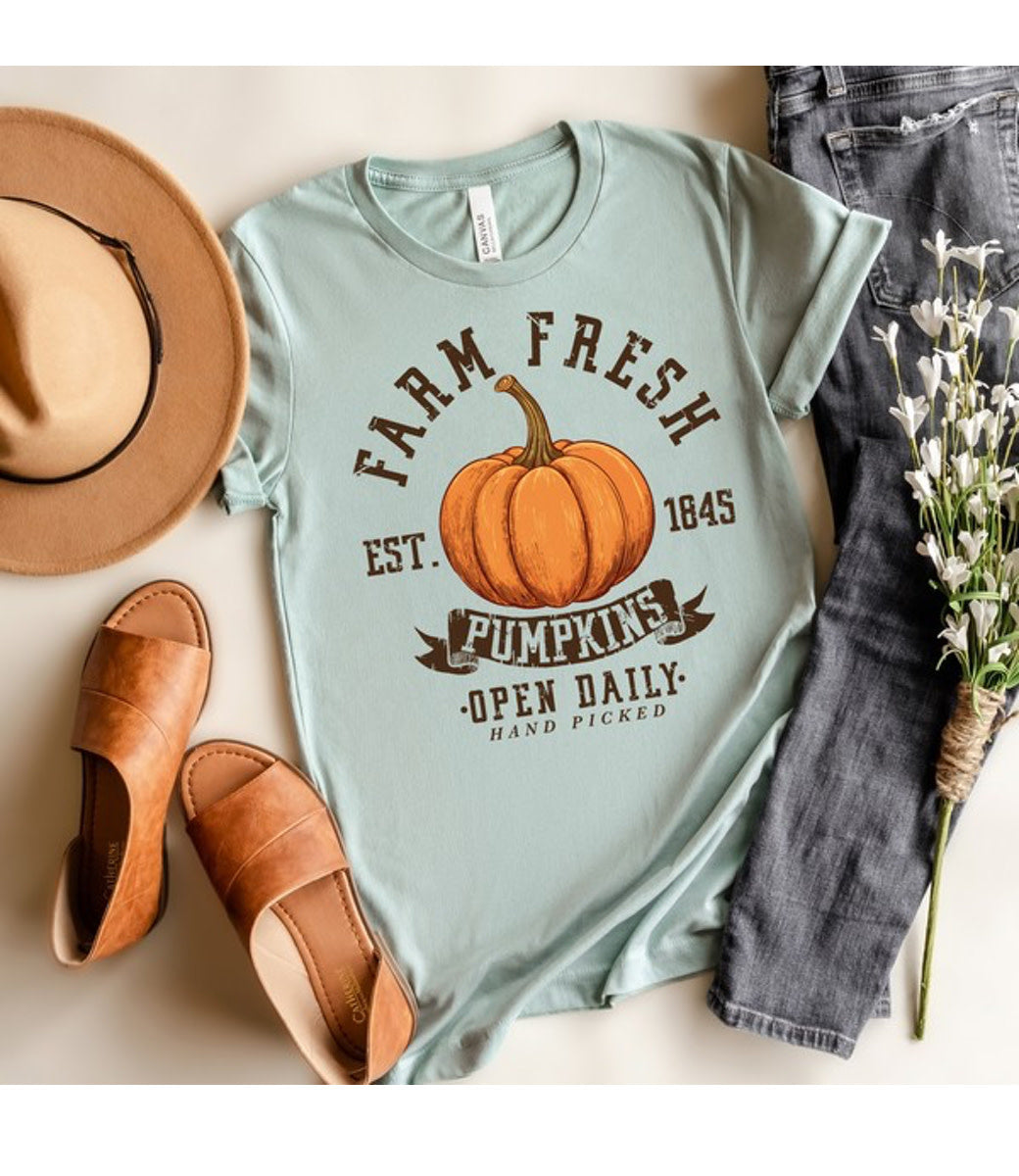 Farm Fresh Open Daily Graphic Tee - Seafoam