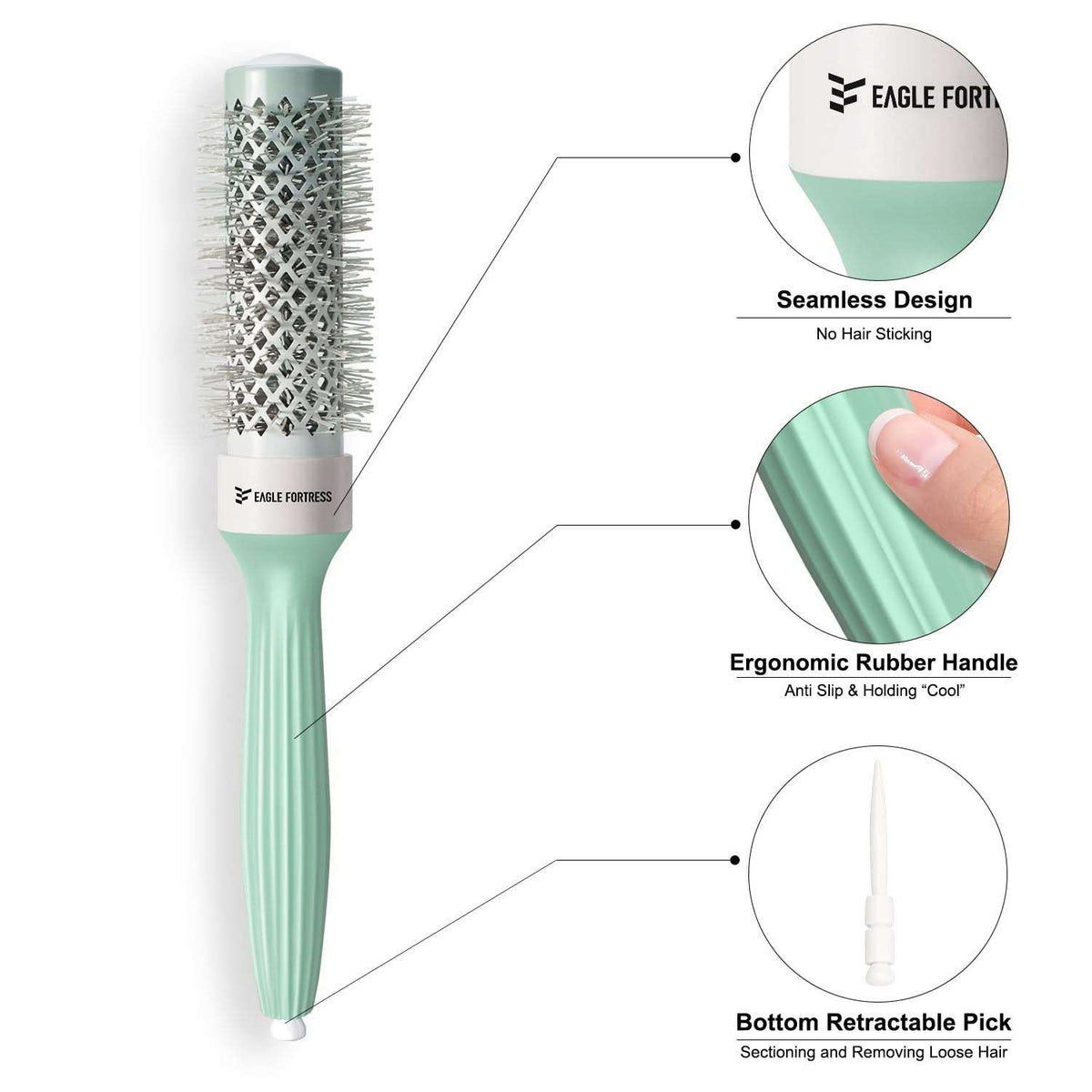 Eagle Fortress Professional Round Hair Brush 2.09 in