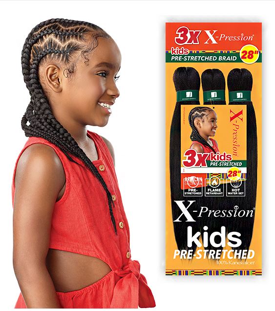 Sensationnel X-Pression 3X Pre-Stretched Kids Braiding Hair 28"