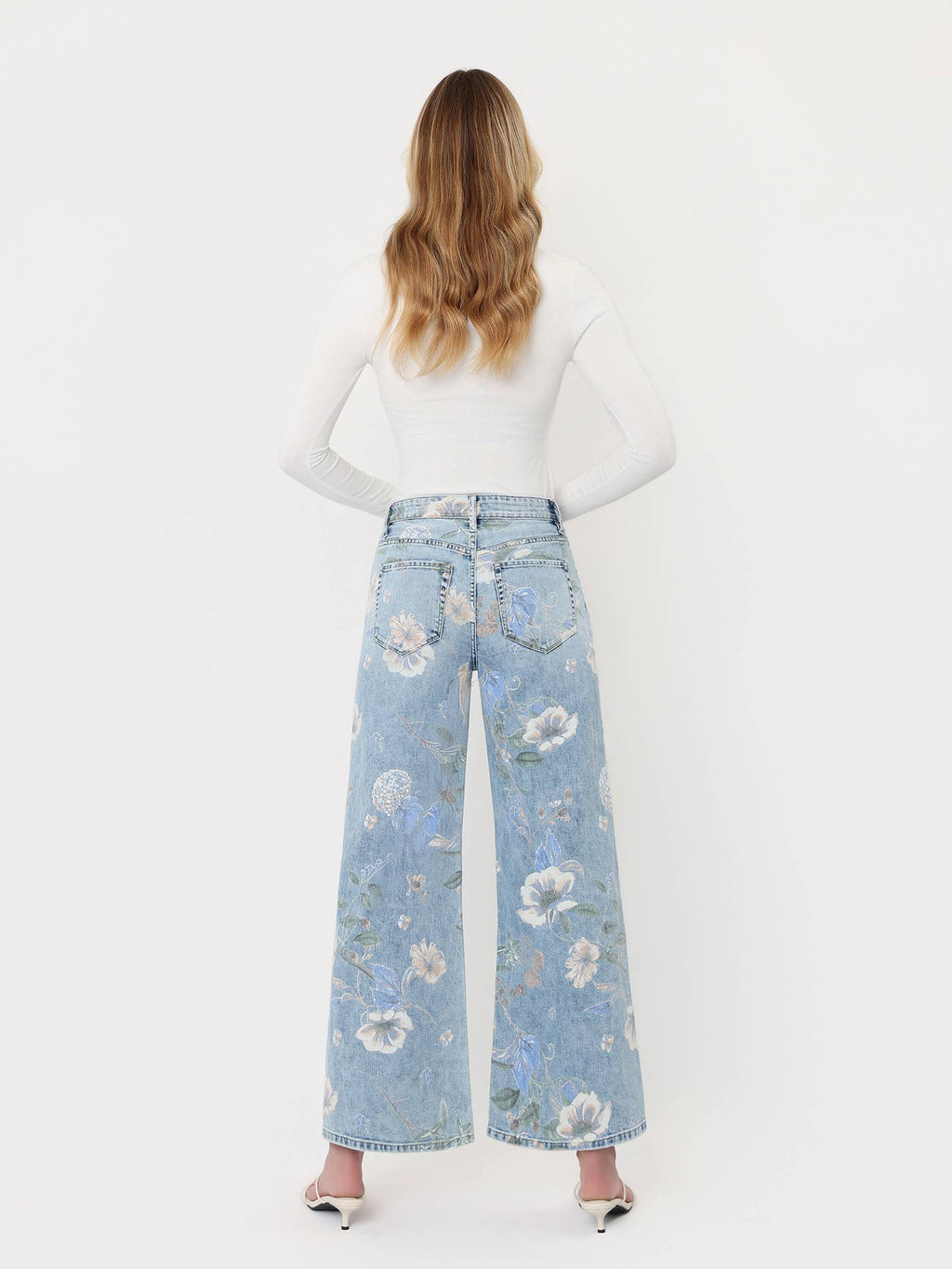 Lucy High Rise Floral Vintage Wide Jeans