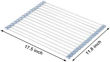 MECHEER Over The Sink Dish Drying Rack, Roll Up Dish Drying Rack Kitchen Dish