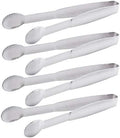 HINMAY Mini Tongs 5-3/4 Inch Stainless Steel Small Serving Tongs