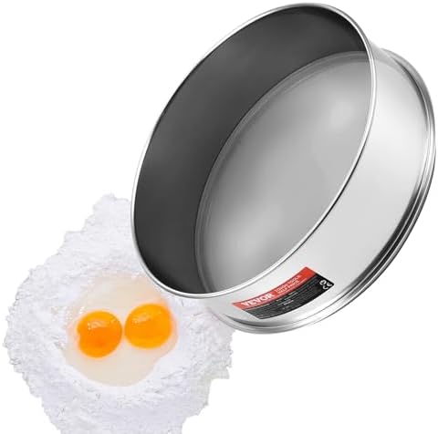VEVOR Fine Mesh Flour Sieve, 150 Mesh Sifter, 304 Stainless Steel Food-Grade