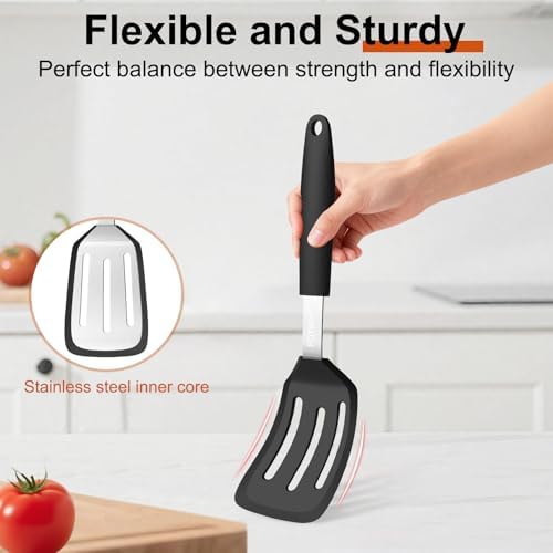 2 Pack Silicone Kitchen Spatula Set, 600°F Heat Resistant