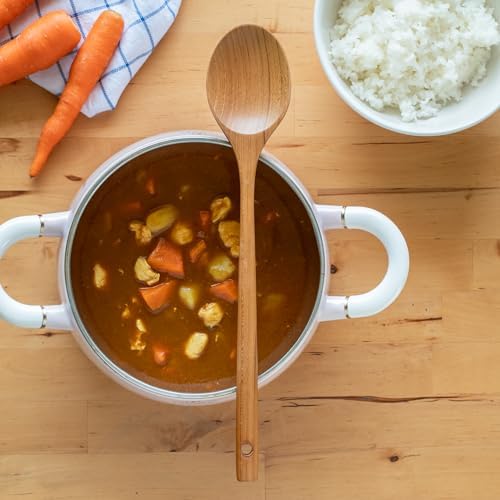FAAY 12 Inches Teak Flat Spoon, Wooden Spoons