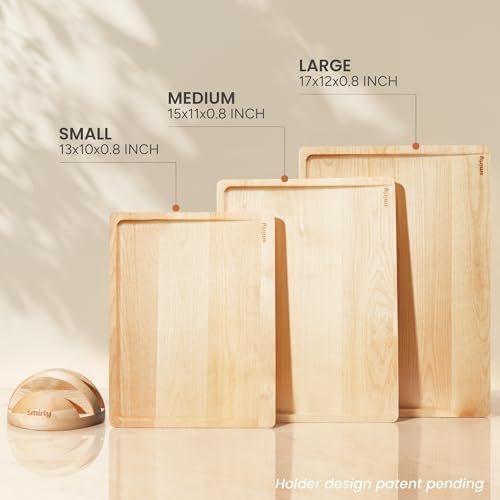 SMIRLY Cutting Boards for Kitchen, 3 Piece Birch Cutting Board