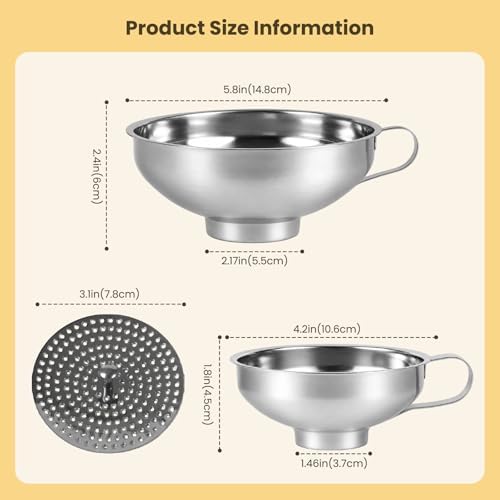 3-Piece Set of Stainless Steel Canned Funnels