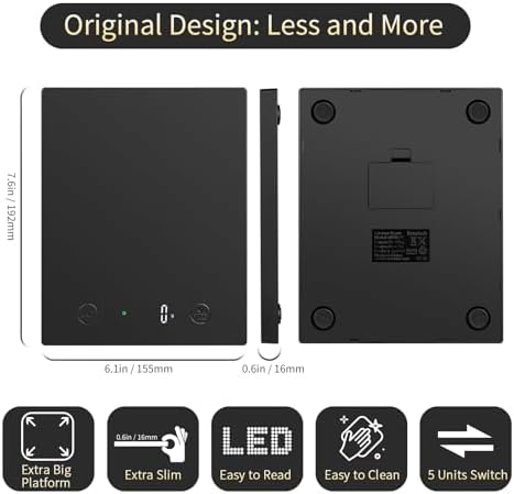 Homebuds 22lb Digital Food Scale Precision 0.1oz/1g, Kitchen Scale Big LED
