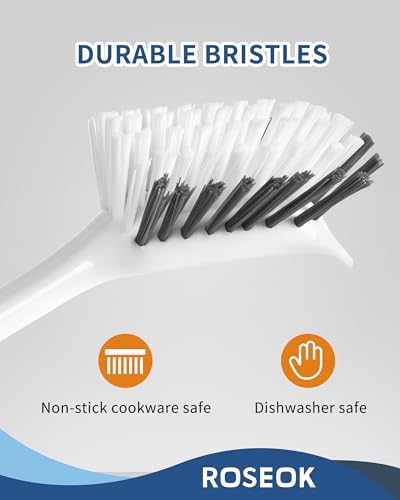 ROSEOK Dish Brush, Dish Scrubber, Nylon Bristles