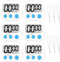 ZILLEEN Classroom Timer for Kids Teachers 6 Pack Digital Timers White
