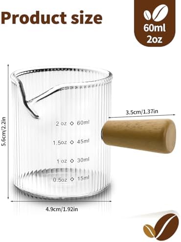 Espresso Measuring Cup 2 OZ, Espresso Glass Cups