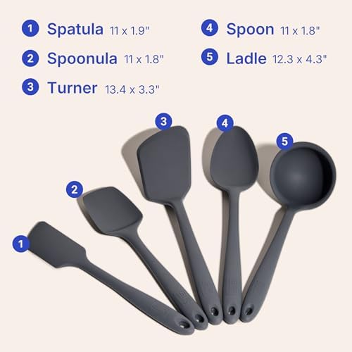 GIR: 5-Piece Silicone Essentials Kitchen Utensils Set – Charcoal