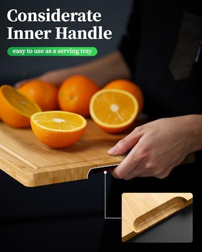 Kitsure Bamboo Cutting Board for Kitchen