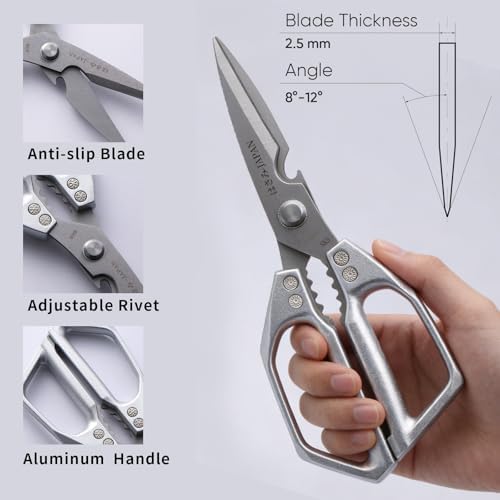 Kitchen Scissors Set 2PCS, Kitchen Shears Heavy Duty Poultry Shear Japan Meat