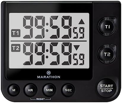 MARATHON Dual Digital Timer, 100-Hour Count Up/Down, Large Display