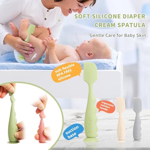 Baby Diaper Cream Spatula with Case, 1 Large 2 Mini Diaper Spatula with 2 Case