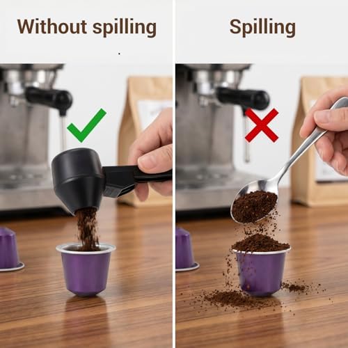 2PCS Coffee Scoop with Funnel for Ground Coffee, Funnel Scoop 2TBSP