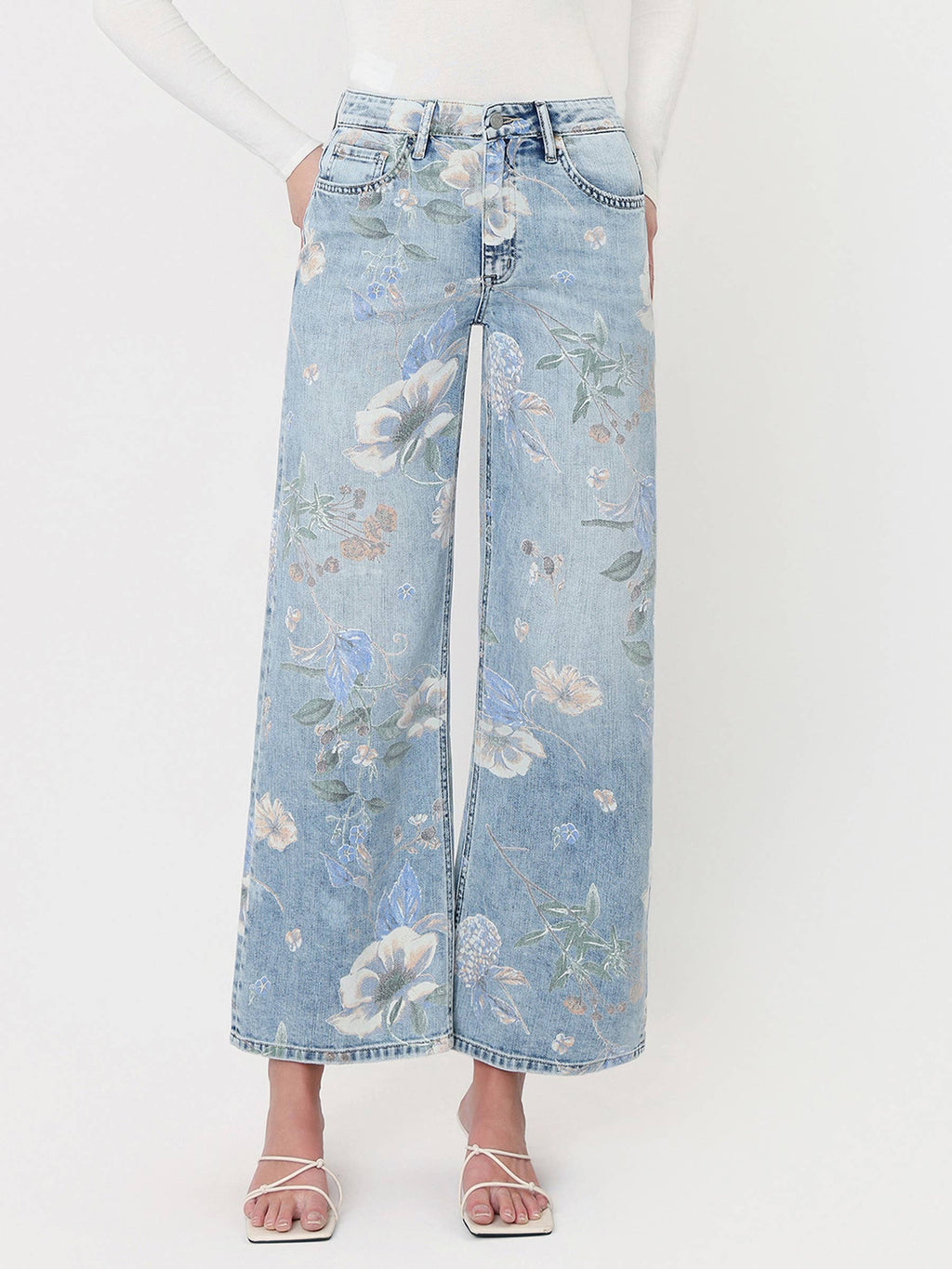 Lucy High Rise Floral Vintage Wide Jeans