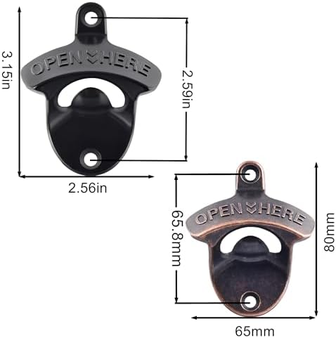 Black Rustic Beer Bottle Opener Wall Mounted Stainless