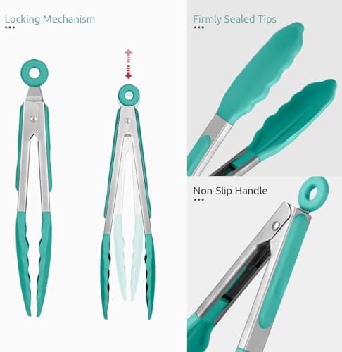 U-Taste Kitchen Tong for Cooking, 600ºF Heat-Resistant Silicon