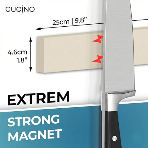 Magnetic Knife Holder for wall, includes self-adhesive tape, extra strong for