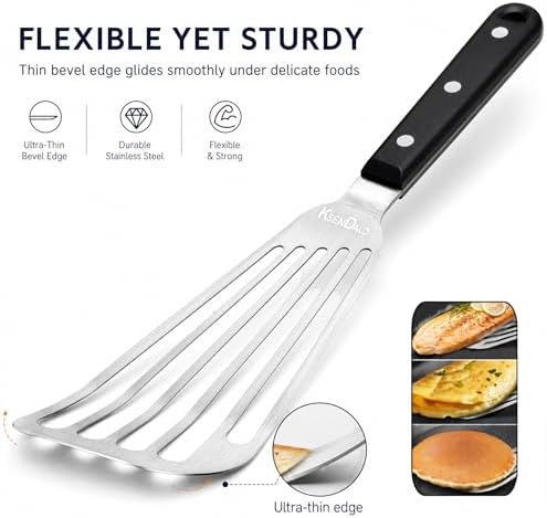 KSENDALO 2 Pack Flexible Fish Spatula Stainless Steel