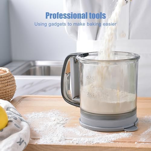 Flour Sifter for Baking, Double layer Flour Sieve
