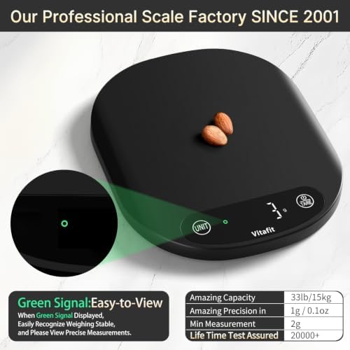 Vitafit 33lb/15kg Digital Food Scale in High Precision 0.1oz/1g, Our Own