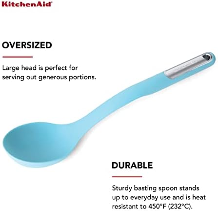 KitchenAid Silicone Basting Spoon, Aqua Sky
