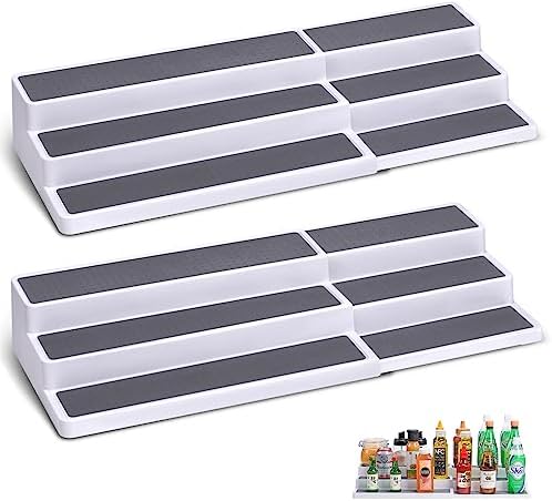 CiWiVOKi 3 Tier Expandable Spice Rack Organizer, Adjustable Length 14.6In-25.8In