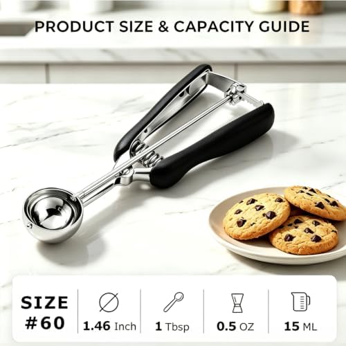 Small Cookie Scoop 1 Tbsp, Cookie Dough Scoop, 1 Tablespoon Cookie Scoops