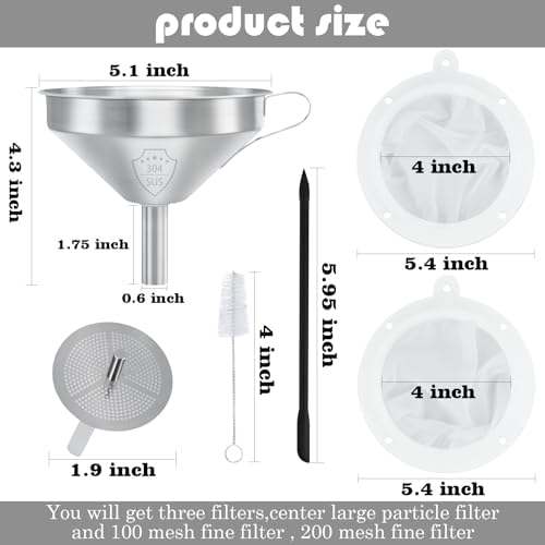 WMKGG 304 Stainless Steel Funnel, Funnels