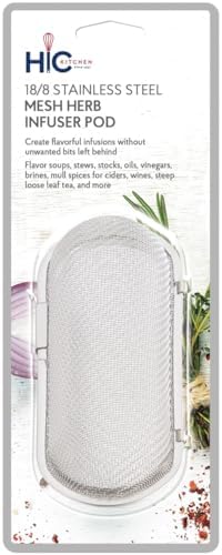 HIC Kitchen Herb Infuser Pod, 18/8 Stainless Steel Mesh,