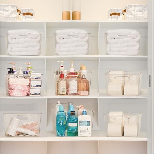 Vtopmart 10 Pack Extra Large Clear Storage Bins, 11x11 Cube Organizer