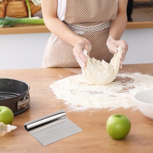 6 Pcs Dough Scraper Bench Scraper, Stainless Steel Scraper/Chopper & Plastic