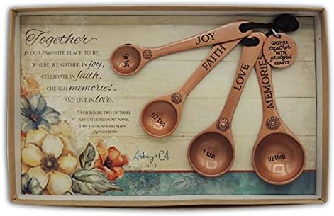 Cathedral Art Abbey & CA Gift Copper Gather Together Measure Spoon Set of 4