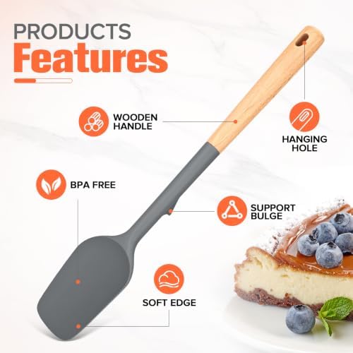 Large Silicone Rubber Spatula Scrapers 14"