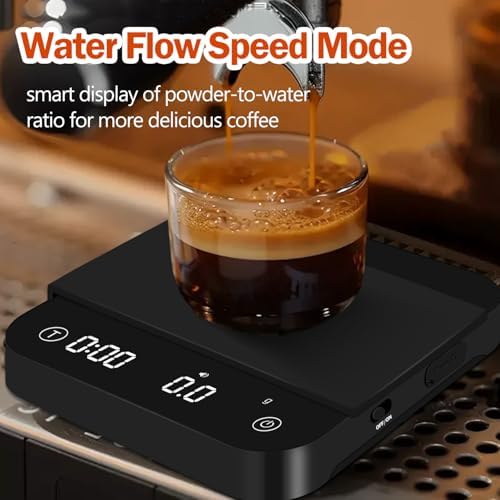 Mini Coffee Scale with Timer Automatic, 0.1g/2000g Rechargeable Precision