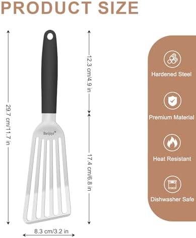 Beijiyi 2 Pack Stainless Steel Fish Spatula