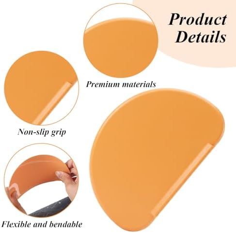 3 Pcs Bowl Dough Scraper, Silicone Dough Scraper